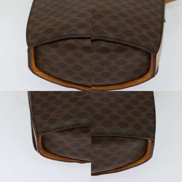 CELINE Macadam Canvas Shoulder Bag Pvc Leather Brown Gold - Picture 10 of 13